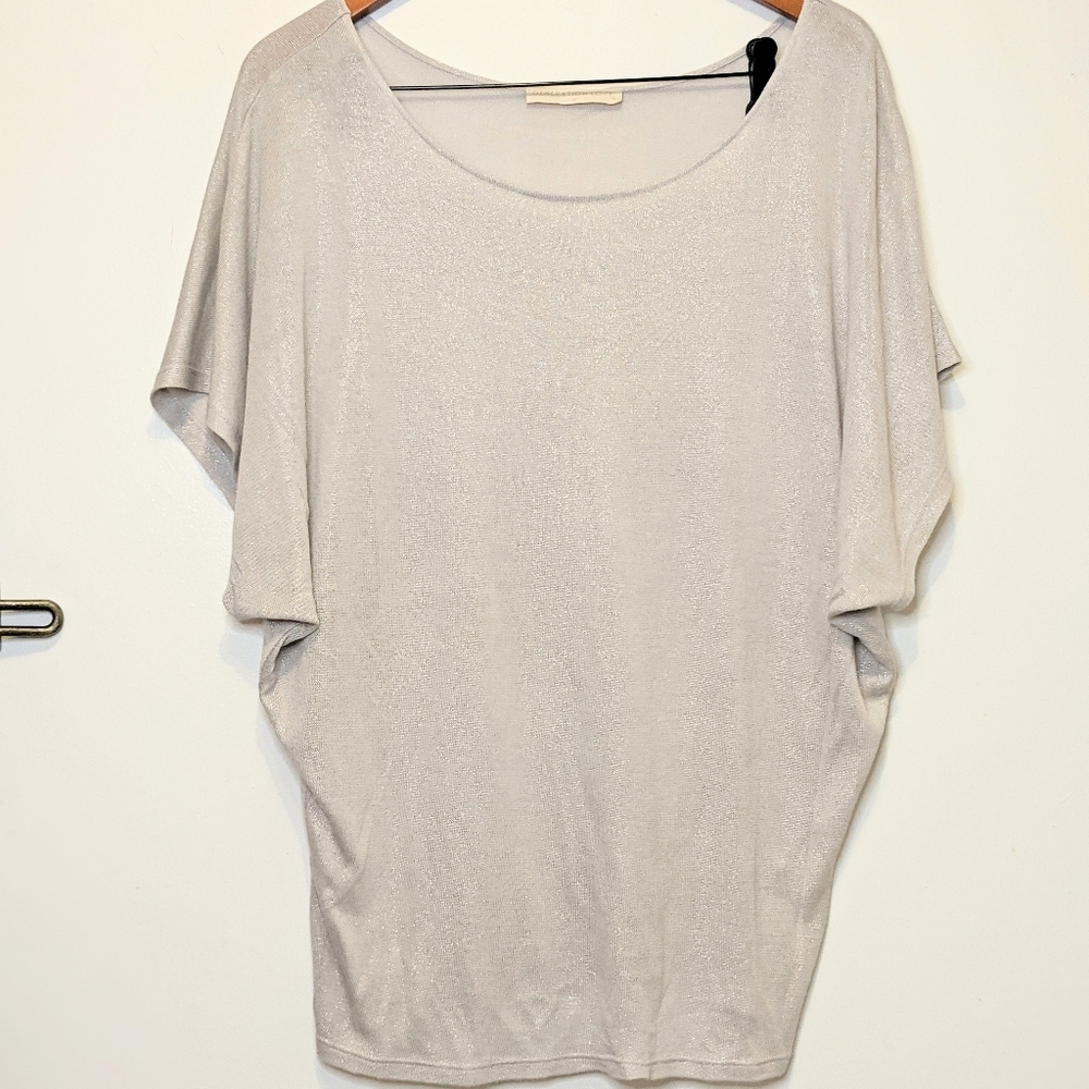 Generation Love Metallic Draped Dolman Tee Size M